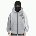 thumbnail image 4 of Towmus Women's Balaclava Zip-Up Hoodie Halloween Graphic Hoodies Y2K Clothing Going Out Tops with Built-In Eye Mask, 4 of 5