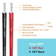 thumbnail image 3 of Cable eléctrico 14 AWG Cable de silicona de calibre 14 Cable de conexión de 20 pies [10 pies negro y 10 pies rojo] Suave y flexible 400 hilos 0,08 mm de alambre de cobre estañado Resistencia a altas t, 3 of 5