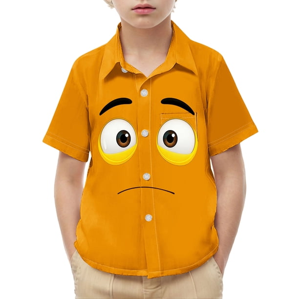 Blusa y camisa de manga corta con cuello vuelto para niños y niñas, moda, estampado bonito con bolsillo, camisa informal de manga corta para niño.