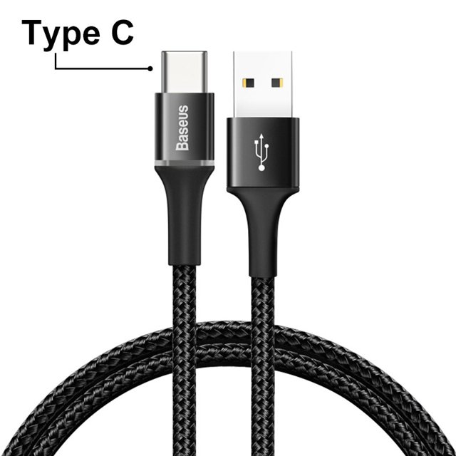Cable USB tipo C con iluminación LED Baseus, cargador de carga rápida, Cable de datos Micro USB para Samsung, Xiaomi, Redmi, teléfono, Cable USBC de 3M Tan Jianjun unisex