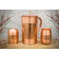 thumbnail image 3 of Pure Copper Water Jug with 2 Barrel  Tumblers (Hammered & Plain) - Ayurvedic Benefits, 3 of 6