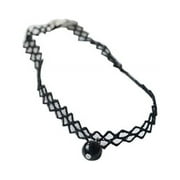 Panda Superstore PS-BEA11058011-YAN00074 Rhombus Strap the Fashion Black Bead Necklace