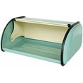thumbnail image 2 of Metal Bread Box with Roll Top Vintage Breadbox for Kitchen Countertop Retro Bread Bin Holder Counter Farmhouse Bread Storage Container Blue, 2 of 6