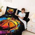 thumbnail image 4 of Erosebridal Splash Art Basketball Full Size Sheets, Sport Bed Sheets for Men and Boys, 4-Piece, 1 Flat Sheet, 1 Fitted Sheet and 2 Pillowcases, 4 of 6
