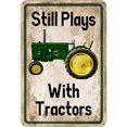 thumbnail image 1 of Tractores Placa Metal Vintage Pintura Hierro Rectangular Arte La Pared 20x30cm, 1 of 9