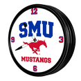 thumbnail image 2 of Grimm Industries SM-550-01 19 in. Illuminated Team Spirit Clock - SM Mustangs Primary Logo, SMU Red, SMU Blue & White, 2 of 4