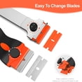 thumbnail image 4 of EXLEAF 3 Pack Razor Blade Scraper Set, Includes 30 Plastic & 30 Metal Blades, Multi-Purpose Tool for Glass, Cooktop, Sticker Removal, Paint & Gum Cleaning (Orange), 4 of 7