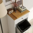 thumbnail image 6 of JassmiPkwy Trash Cabinet Tilt-Out,10 Gallon Farmhouse Laundry Hamper Cabinet w/1 Drawers,Hidden Wooden Trash Can Cabinets with Storage Basket for Kitchen-White, 6 of 7