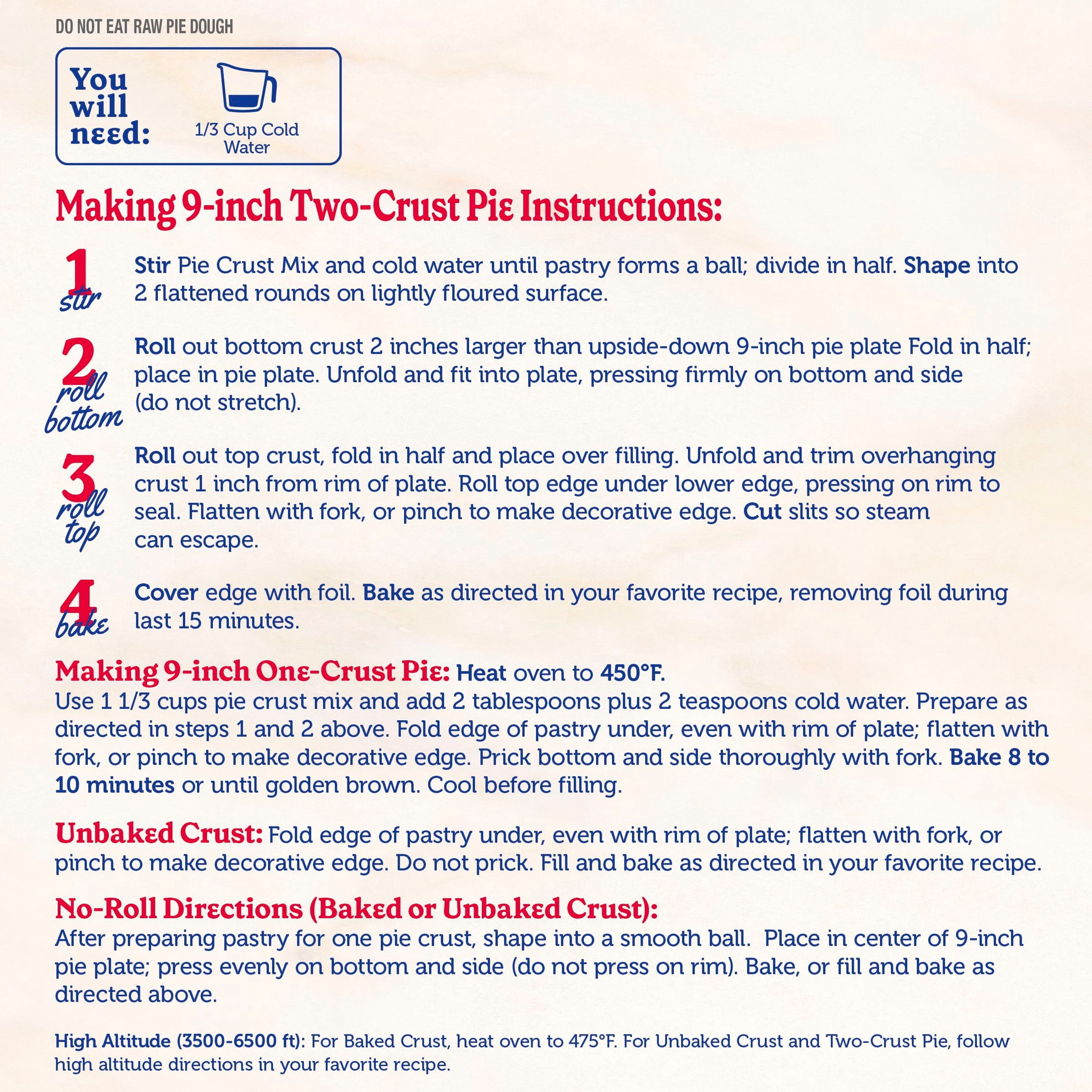 (6 pack) Betty Crocker Pie Crust Mix, Makes Two 9-inch Crusts, 11 oz.
