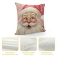 thumbnail image 4 of Creowell  Pink Santa Claus Stripes Throw Pillow Cover,Pink Christmas Cushion Case Decoration for Sofa Couch, 4 of 5
