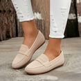 thumbnail image 2 of Canvas Loafers for Women Wide Width Comfortable Slip on Work Flats Lightweight Dressy Casual Walking Shoes Beige Size 8.5, 2 of 3
