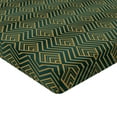 thumbnail image 4 of Ambesonne Art Deco Fitted Sheet, Retro Zigzag Drawing Motif, California King, Dark Teal and Dark Mustard, 4 of 5