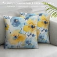 thumbnail image 3 of Creowell Watercolor Abstract Yellow Blue Flower Throw Pillow Covers Floral Spring Seamless Pattern Art Painting Square Pillowcases for Home Decor Sofa Car Bedroom Pillow case, 3 of 5