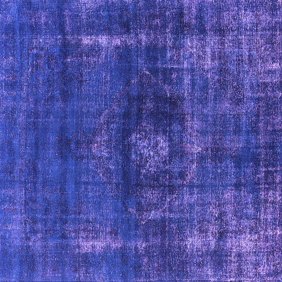 Ahgly Company Indoor Square Oriental Purple Industrial Area Rugs, 7' Square