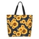 thumbnail image 1 of Fotbe Navy Blue Plaid Sunflower Bolsa Tote Estética de Lona con Estampado para Mujer - Bolsa Reutilizable de Hombro Casual para Vacaciones, Compras, Trabajo y Gimnasio, 1 of 8