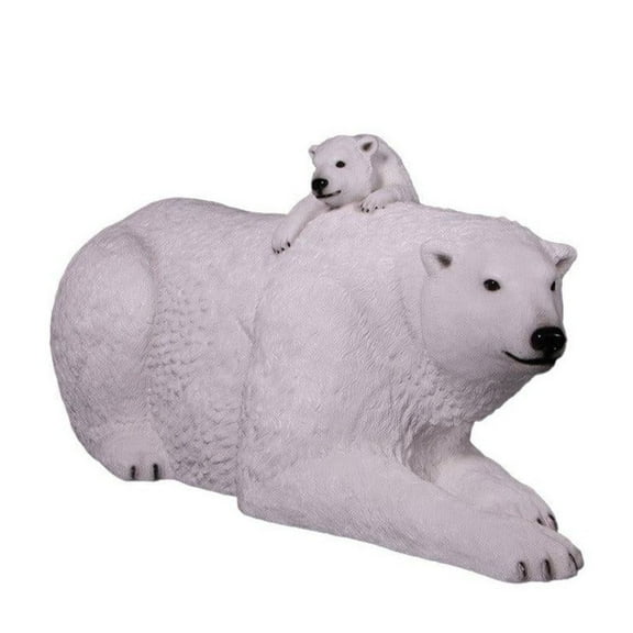 Polar Bear With Cub Life Size Statue