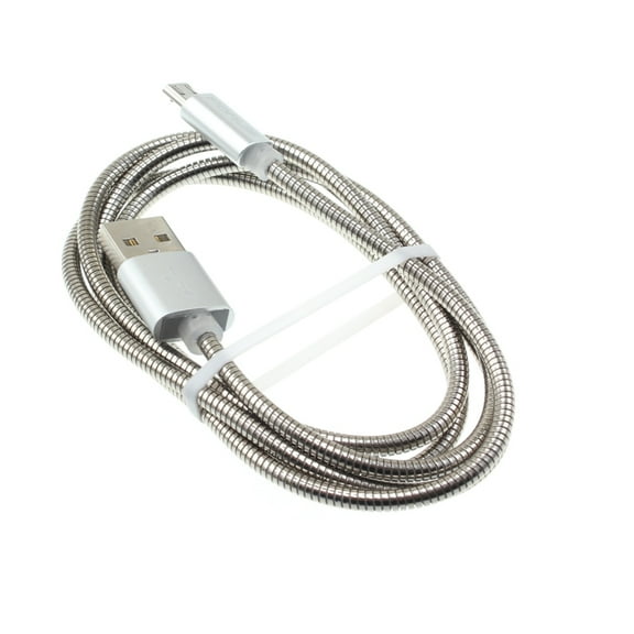 3ft Metal USB Cable Charger Cord Power Wire MicroUSB R8V for Samsung Galaxy Tab S2 9.7 S 8.4 SM-T700 NOOK 8.0 (SM-T710) E NOOK 9.6 (SM-T560) 4 NOOK 7.0 (SM-T230) A 10.1 (2016) 3 8.0 7.0 Sky