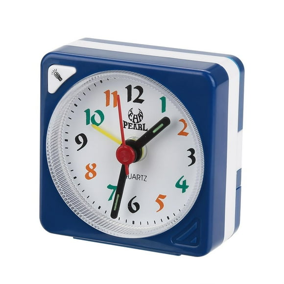 Spptty Mini Travel Table Alarm Clock Quartz LED Light with Snooze Function Battery Operated, Travel Alarm Clock, LED Alarm Clock
