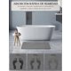thumbnail image 2 of Tapete de Diatomita - Alfombrilla Estampada Ultra Absorbente, Secado Rápido y Antideslizante | Incluye Kit de Limpieza | para Ducha y Bañera, Diseño Geométrico Gris y Blanco, 2 of 4