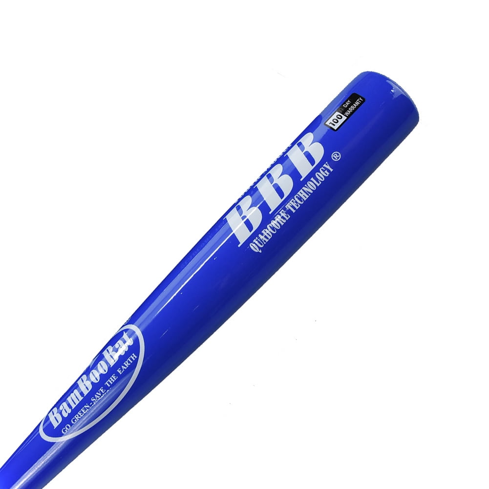 BamBooBat by Pinnacle Sports Equipment INC. Youth Durable Bamboo Baseball Bat for Players Aging 5-13 Years Old, White Handle/Royal Barrel, 29 Inch, YHWBU29