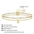 thumbnail image 2 of TINGN Gold Initial Bracelets for Women Girls 14K Gold Plated Layered Initial Bracelets for Women, 2 of 5