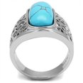 thumbnail image 3 of Luxe Jewelry Designs Men's Stainless Steel Ring with Sea Blue Turquoise Synthetic Stone - Size 9, 3 of 4