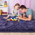 thumbnail image 3 of Junovo Super Soft Fluffy Area Rugs Modern Shag Rug for Bedroom Living Room,Cute Carpets for Kids Nursery Girls Home Dorm,8'x10',Gray Purple, 3 of 7