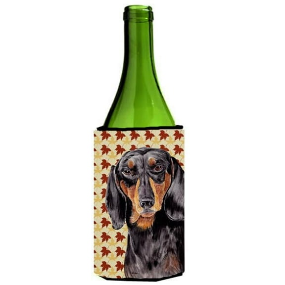 Dachshund Fall Leaves Portrait Wine Bottle Hugger - 24 oz.