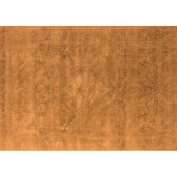 Ahgly Company Indoor Rectangle Oriental Orange Industrial Area Rugs, 4' x 6'