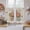 Beige, variant on Farmhouse Flowers Kitchen Curtain for Berdoom Living Room Cafe 45 Inch Length, Spring Watercolor Floral Leaf on Linen Tiers Curtains Light Filtering Drapes Window Treatment 2 Panels 52"Wx45"L