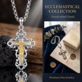 thumbnail image 7 of TANGPOET 925 Sterling Silver Cross Crucifix Pendant Necklace for Men Women Saint Medal Christian Religious Necklace for Men Vintage Crucifix Cross Jesus Gold Plated, 7 of 7