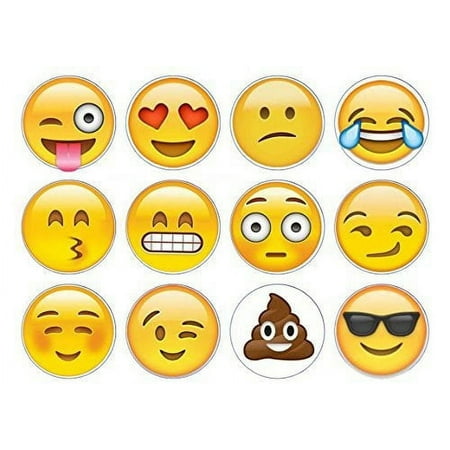Emoji cupcake Edible CupCake Image Topper 2 inch rounds