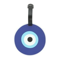 Unique Bargains 1 Pc Circles Luggage Tag for Travelling Blue Soft Rubber