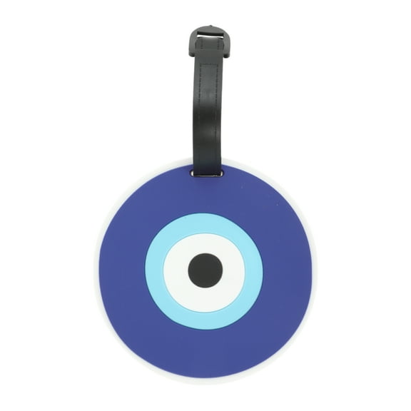 Unique Bargains 1 Pc Circles Luggage Tag for Travelling Blue Soft Rubber