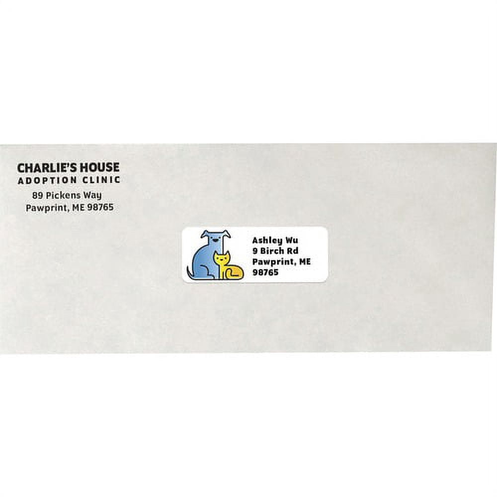 MACO White Laser/Ink Jet Address Label Permanent Adhesive - 1" x 2.62" Length - Rectangle - Laser, Inkjet - White - 30 / Sheet - 7500 / Box
