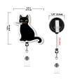 thumbnail image 4 of WIRESTER Set 2pcs Design Acrylic Key Card Holder Belt Clip Reel Id Badge Retractable - Black Cat With Knife & Black Cat With Knife (S1), 4 of 6