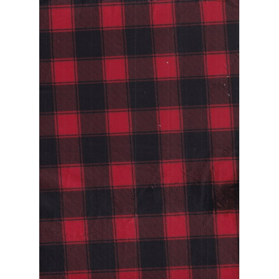 Minky Timeless Treasures Red Buffalo Check Christmas Sewing and Craft Fabric