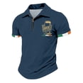 thumbnail image 3 of Men's Hello Darkness My Old Friend Polo Shirt Quarter Zip Casual Short Sleeve Top, 3 of 5