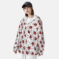 thumbnail image 3 of Balery Red Ladybugs On Black Dotted Men's Women's UPF 50+ Sun Protection Lightweight Hoodie Performance Long Sleeve Shirt for Fishing Running-Large, 3 of 7