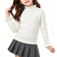 thumbnail image 2 of StSilkitty Ruffle Mock Neck Sweaters for Girls Long Sleeve Pullover Tops Fall Winter Lightweight Casual Fashion Outfits, 2 of 6