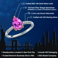 thumbnail image 2 of Gem Stone King 925 Silver and 10K Yellow Gold Pink Created Sapphire and White Lab Grown Diamond Engagement Ring for Women | 2.49 Cttw | Pear Shape 10X7MM | Gemstone September Birthstone | Size 6, 2 of 6