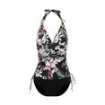 thumbnail image 1 of VISgogo Traje de baño femenino de 2 piezas, camisola de cuello halter de color sólido con cordón + bragas de bikini para mujer, S / M / L / XL / XXL VISgogo moda, 1 of 9
