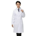 thumbnail image 1 of Uniforme de laboratorio blanco para mujer, bata blanca de médico, bata de manga larga METRO, 1 of 6