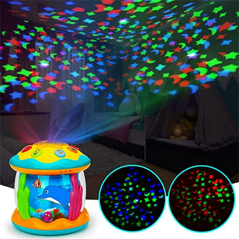 Early Learning Baby Toys Musical Projector Ocean Rotation Drum Toy Electronic Musical Light Up Toys For Toddlers