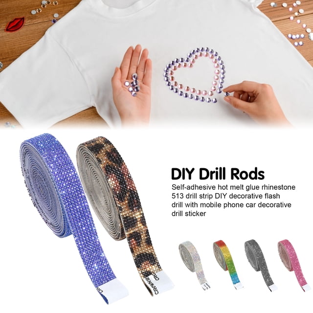 Trayknick 1 Roll Rhinestones Ribbon Shiny Glitter Attractive Anti-fall Durable Colorful Handmade Bag Shoes Hat DIY Paste Drill Rhinestone Supplies Home Decor