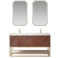 thumbnail image 2 of Mahon 60MG" Double Bath Vanity in N.A Deep Walnut with White Grain Stone &Mirror, 2 of 16