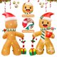 thumbnail image 3 of Ourwarm-hombre de jengibre de 8 pies con caja de regalo con sombrero de Papá Noel, luces LED, decoración de patio, inflable navideño marrón de 8 pies de alto, 3 of 4