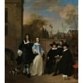 thumbnail image 2 of Barend Graat 12x13 Gold Ornate Wood Frame and Double Matted Museum Art Print Titled - Company in a Garden (1661), 2 of 4