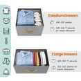 thumbnail image 4 of Bigroof Fabric 5 Drawer Dresser with Wooden Handle - Storage Tower with Large Capacity for Bedroom, Living Room Closets - Steel Frame Wooden Top with Fabric Bins for Clothing Blankets Gray, 4 of 7