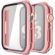 thumbnail image 1 of Misxi Paquete de 2 estuches rígidos para PC con protector de pantalla de vidrio templado compatible con Apple Watch Series 6 SE Series 5 Series 4 44 mm, negro, 1 of 4